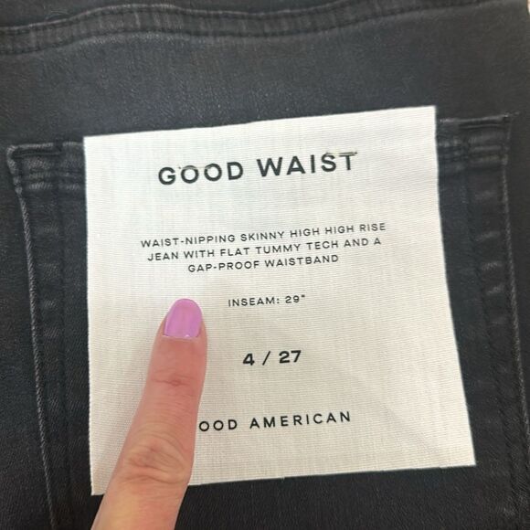 NWT Good American Good Waist Distressed Jeans - Picture 6 of 6